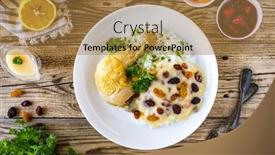  Presentation with rice - Slide deck enhanced with boiled-chicken-thigh-with-white background and a coral colored foreground