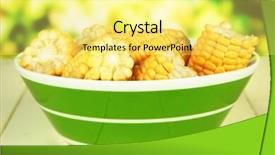  Presentation with corn - Presentation theme having boiled corn in bowl background and a yellow colored foreground