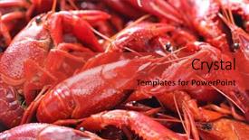  Presentation with party - Presentation consisting of boiled crawfish clayfish party background and a red colored foreground