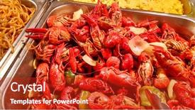  Presentation with snacks - Amazing presentation theme having boiled crawfish great backdrop and a crimson colored foreground