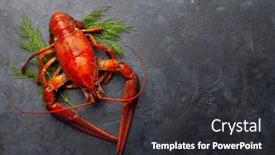  Presentation with flat - Slide deck with boiled-crayfish-with-dill-top background and a dark gray colored foreground