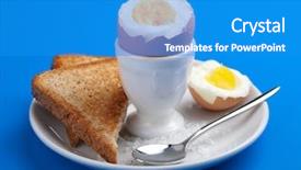  Presentation with sperm fertilizes egg - PPT theme having boiled egg in egg cup background and a teal colored foreground