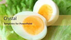  Presentation with lettuce - Audience pleasing PPT theme consisting of boiled egg on lettuce nutrition backdrop and a  colored foreground