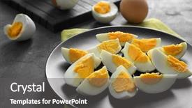  Presentation with nutrition - Beautiful slide deck featuring boiled eggs on table nutrition backdrop and a dark gray colored foreground