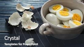  Presentation with eggs egg carton egg box - Slide deck having boiled eggs on table nutrition background and a tawny brown colored foreground