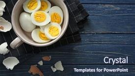  Presentation with bowl - Slide set enhanced with boiled eggs on table nutrition background and a  colored foreground