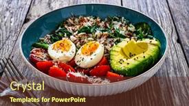  Presentation with avocado - Slide set having boiled-eggs-with-avocado-boiled background and a tawny brown colored foreground