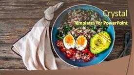  Presentation with avocado - PPT layouts consisting of boiled-eggs-with-avocado-boiled background and a tawny brown colored foreground