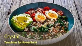  Presentation with avocado - Presentation theme consisting of boiled-eggs-with-avocado-boiled background and a tawny brown colored foreground