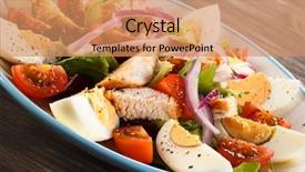  Presentation with chicken - Beautiful theme featuring boiled eggs with roast chicken backdrop and a  colored foreground