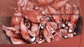  Presentation with firefly - Presentation design featuring boiled-firefly-squid-hotaru-ika background and a red colored foreground