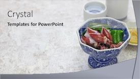  Presentation with firefly - PPT layouts with boiled-firefly-squid-with-vinegar background and a light gray colored foreground