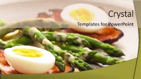  Presentation with dip - Presentation theme with green asparagus with bacon egg background and a lemonade colored foreground