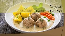  Presentation with carrots - Slide set enhanced with boiled-meatballs-in-dill-sauce background and a yellow colored foreground