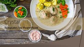  Presentation with carrots - PPT layouts with boiled-meatballs-in-dill-sauce background and a coral colored foreground