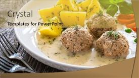 Presentation with carrots - Slide set enhanced with boiled-meatballs-in-dill-sauce background and a yellow colored foreground
