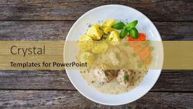  Presentation with carrots - PPT layouts with boiled-meatballs-in-dill-sauce background and a yellow colored foreground