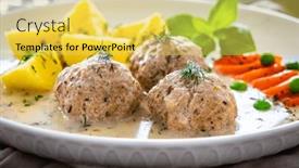 Presentation with carrots - PPT theme with boiled-meatballs-in-dill-sauce background and a yellow colored foreground