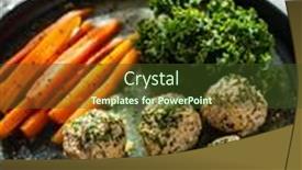  Presentation with carrots - Presentation design having boiled-meatballs-with-carrots background and a tawny brown colored foreground