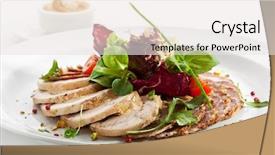  Presentation with beef pork chicken turey - Beautiful slide deck featuring boiled pork and beef tongue backdrop and a white colored foreground