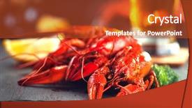  Presentation with red boiled crawfish food - Beautiful presentation featuring boiled red crayfish or crawfish backdrop and a red colored foreground