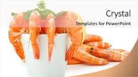  Presentation with shrimp - PPT layouts featuring boiled shrimp background and a sky blue colored foreground
