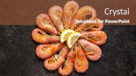 Presentation with shrimps - PPT theme enhanced with boiled-tiger-prawns-on-black background and a red colored foreground