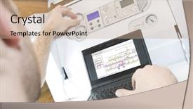  Presentation with systems - Colorful theme enhanced with boiler - technician at work servicing water backdrop and a coral colored foreground