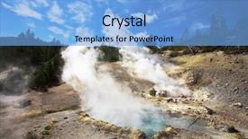  Presentation with yellowstone - Slides enhanced with boiling geothermal geyser in yellowstone background and a light blue colored foreground