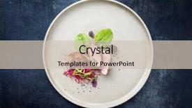  Presentation with salad - Beautiful presentation theme featuring boiling point - fried pork fillet with salad backdrop and a soft green colored foreground