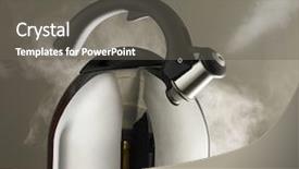  Presentation with tea - PPT theme enhanced with shot of steaming tea kettle background and a gray colored foreground