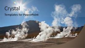  Presentation with chile - Audience pleasing PPT theme consisting of hot spring - geyser field el tatio backdrop and a teal colored foreground