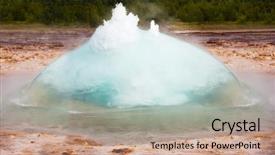  Presentation with volcanic eruption sopka klyuchevskoy volcano - Slide deck consisting of thermal water - initial phase of an eruption background and a coral colored foreground