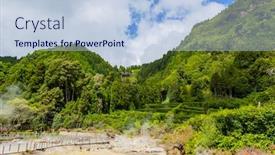  Presentation with steam - PPT layouts having boiling-water-and-hot-steam background and a light blue colored foreground