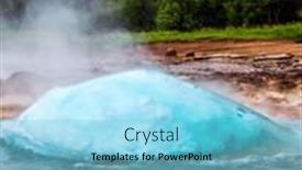  Presentation with cold water - Beautiful PPT theme featuring boiling-water-azure-ball backdrop and a light blue colored foreground