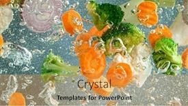  Presentation with fresh water - Amazing presentation theme having boiling-water-with-fresh-vegetables backdrop and a yellow colored foreground