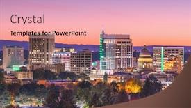 Presentation with idaho - Cool new PPT theme with idli - boise idaho usa downtown cityscape backdrop and a lemonade colored foreground