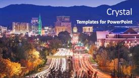  Presentation with idaho - PPT theme featuring boise idaho usa downtown cityscape background and a cobalt blue colored foreground