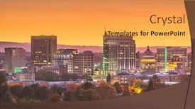  Presentation with idaho - Presentation theme enhanced with tourism - boise idaho usa downtown cityscape background and a yellow colored foreground