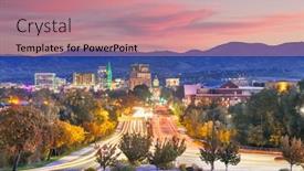  Presentation with idaho - Slides having boise-idaho-usa-downtown-cityscape background and a coral colored foreground