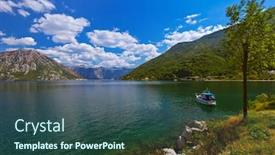 Presentation with kotor montenegro - Presentation having boka-kotor-bay-montenegro-nature background and a ocean colored foreground