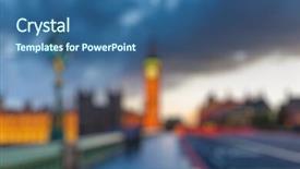  Presentation with london - Beautiful PPT theme featuring bokeh of big ben at dusk london backdrop and a ocean colored foreground
