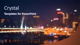  Presentation with architecture city - Slide set consisting of bokeh-of-bridge-and-city background and a navy blue colored foreground