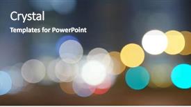  Presentation with street lights - Slide set enhanced with bokeh of city night view background and a tawny brown colored foreground