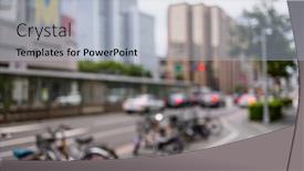  Presentation with city street - Slides having bokeh-of-taipei-city-street background and a light blue colored foreground