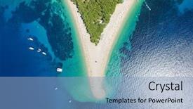  Presentation with bol - PPT theme having bol island brac croatia background and a light blue colored foreground