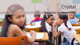  Presentation with elementary school female career day - Audience pleasing PPT layouts consisting of class at the elementary school backdrop and a soft green colored foreground