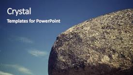  Presentation with rock - Slide set with bolder - rock formation in la pedriza background and a ocean colored foreground