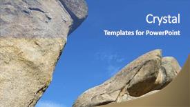  Presentation with rock - Presentation theme having bolder - rock formation in la pedriza background and a teal colored foreground