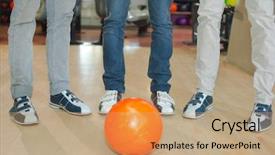  Presentation with bowling - Amazing PPT theme having bolero - bowling shoes backdrop and a coral colored foreground